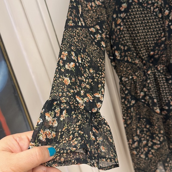 Mango dress in Georgette with lining & elasticated waist with a cute neck! UK L - Picture 6 of 10